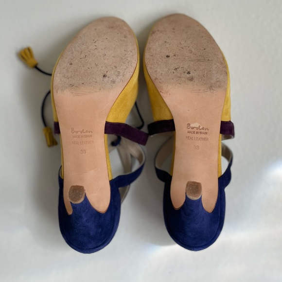 Boden Heels EU 38 Yellow Peep Toe Heels - Picture 7 of 7